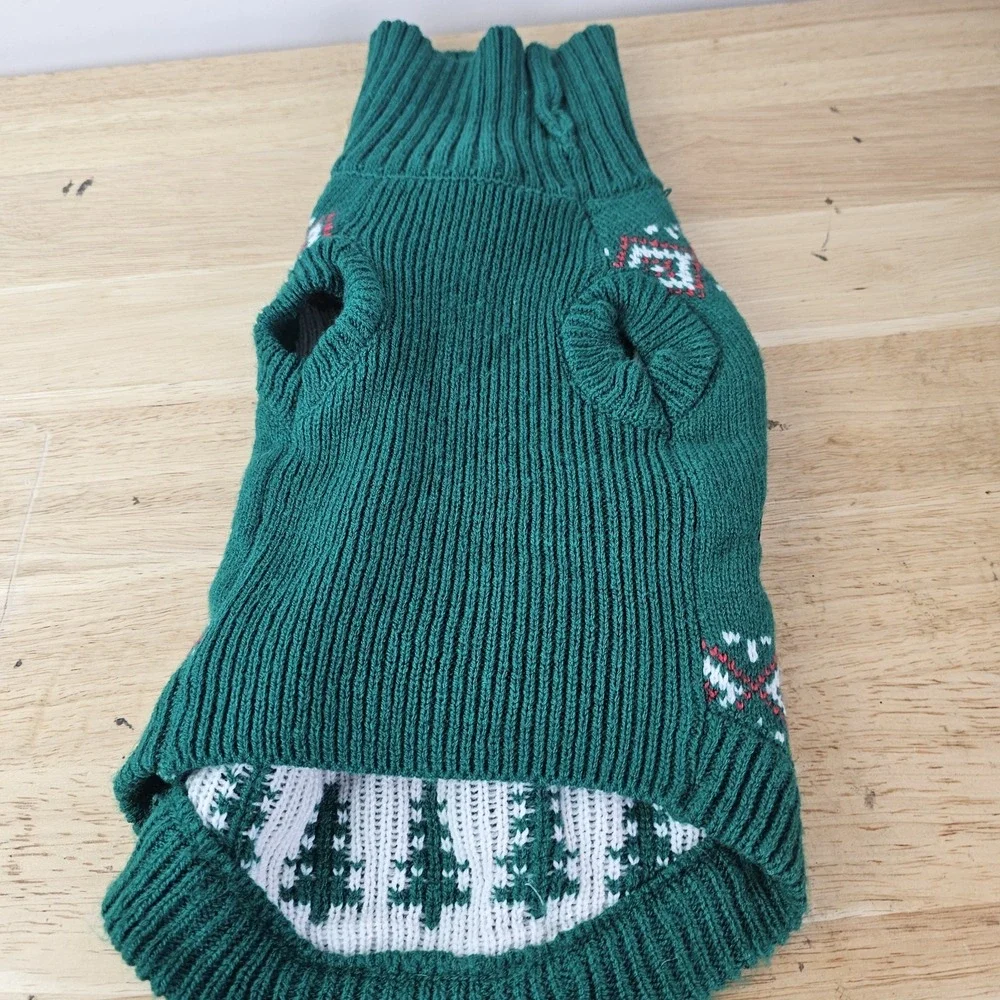 Naughty Nice I‎ Tried Therapy Dog Christmas Sweater Green Holiday Pet Clothes